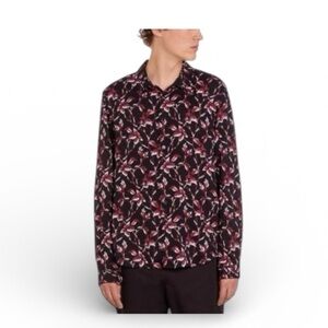 The Kooples Spicky Leaves Printed Straight Fit Button Down Shirt, Size XL NWT